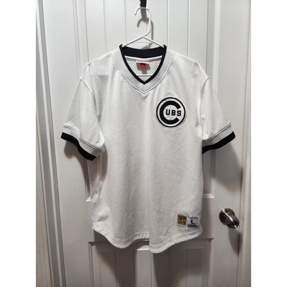 Chicago Cubs Variant Mitchell Ness Jersey Stitched Authentic White Tone Size L